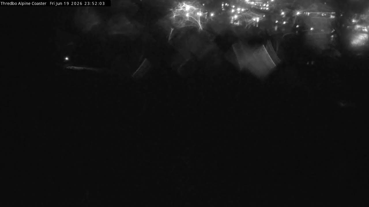 Thredbo Alpine Coaster Live snow cam captured at 19 June 2026 at 11:54 pm AEST