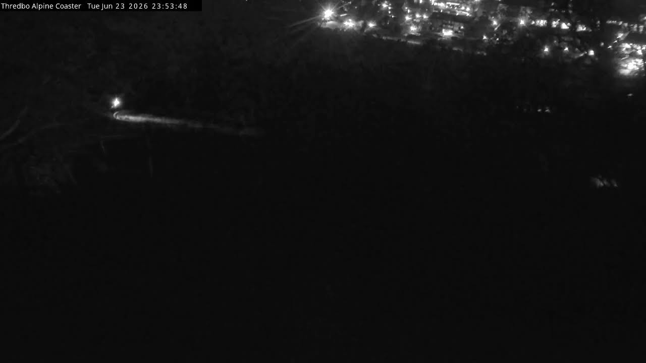 Thredbo Alpine Coaster Live snow cam captured at 23 June 2026 at 11:58 pm AEST