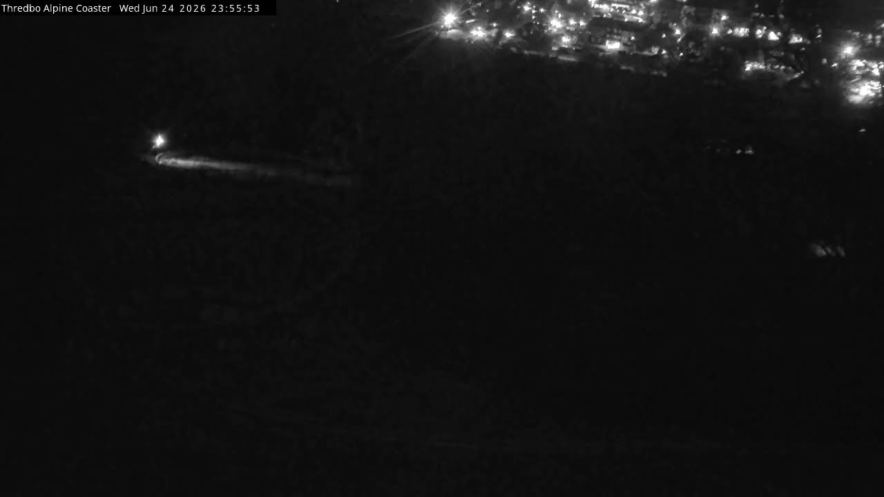 Thredbo Alpine Coaster Live snow cam captured at 24 June 2026 at 11:58 pm AEST