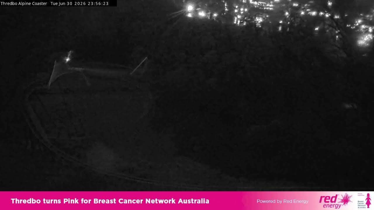 Thredbo Alpine Coaster Live snow cam captured at 30 June 2026 at 11:59 pm AEST