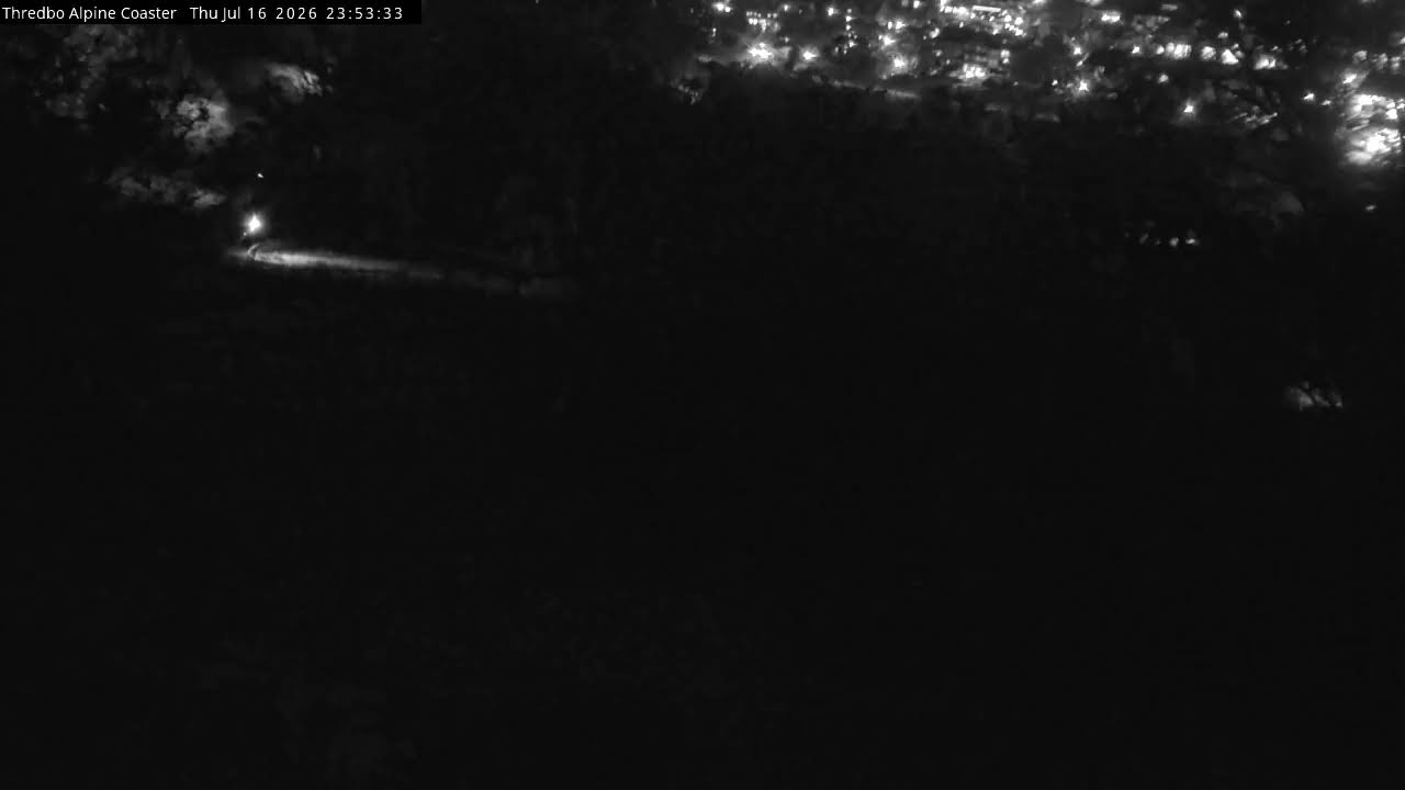 Thredbo Alpine Coaster Live snow cam captured at 16 July 2026 at 11:55 pm AEST