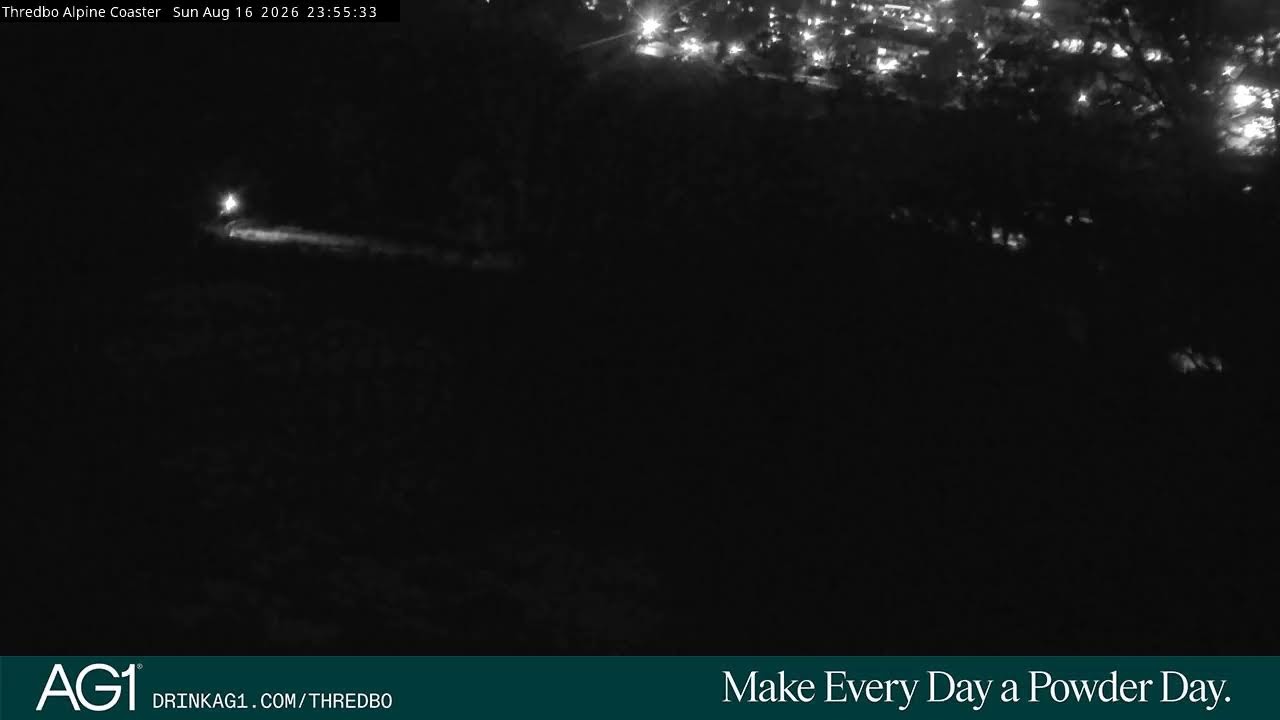 Thredbo Alpine Coaster Live snow cam captured at 16 August 2026 at 11:57 pm AEST
