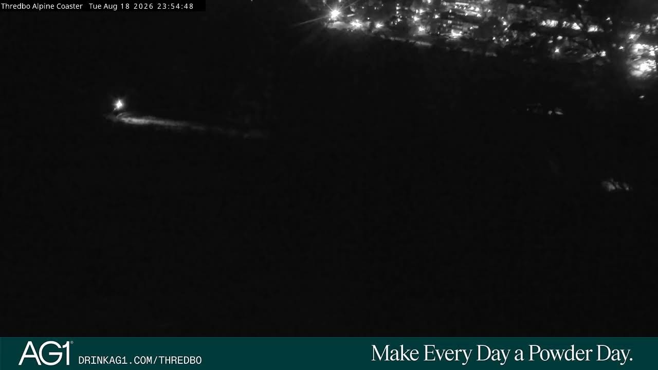Thredbo Alpine Coaster Live snow cam captured at 18 August 2026 at 11:56 pm AEST
