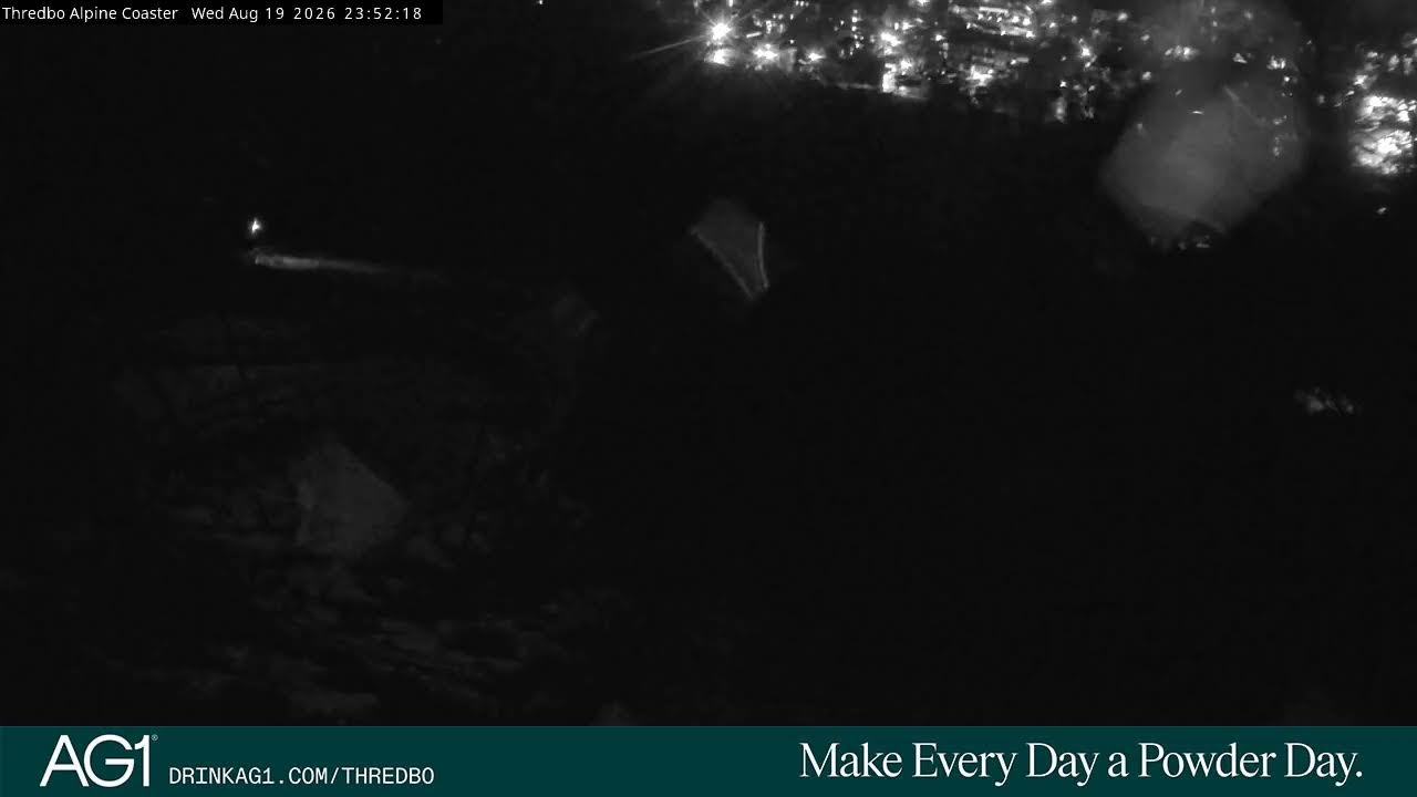 Thredbo Alpine Coaster Live snow cam captured at 19 August 2026 at 11:56 pm AEST