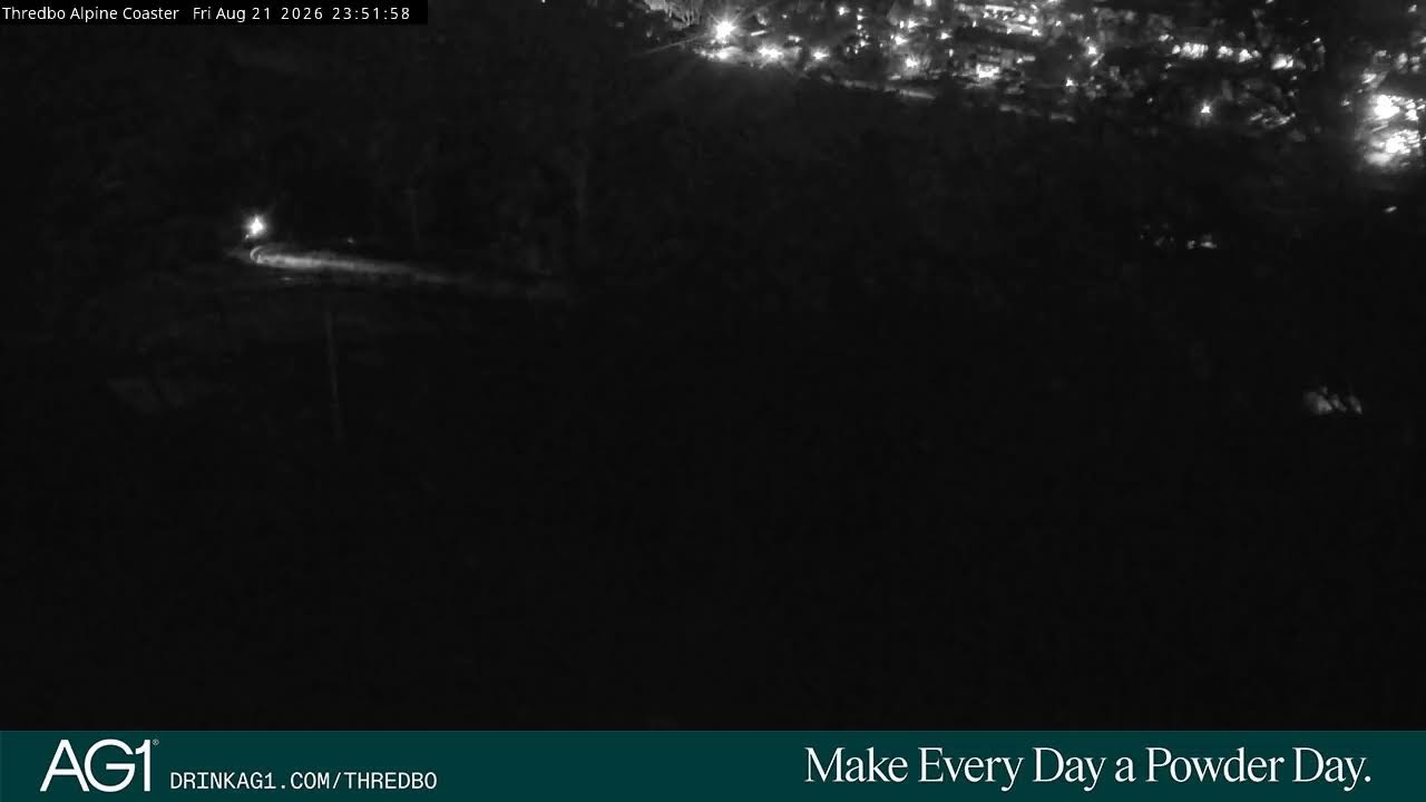 Thredbo Alpine Coaster Live snow cam captured at 21 August 2026 at 11:56 pm AEST