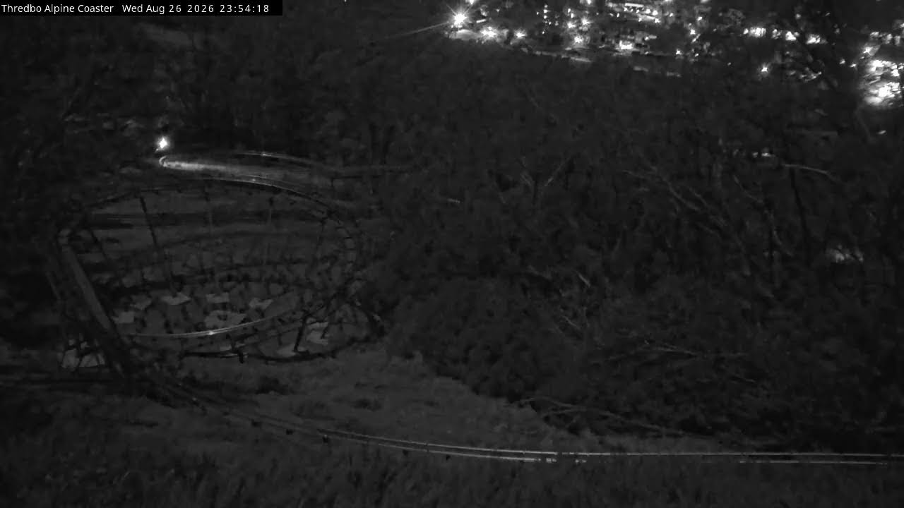 Thredbo Alpine Coaster Live snow cam captured at 26 August 2026 at 11:56 pm AEST