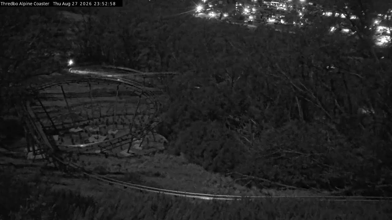 Thredbo Alpine Coaster Live snow cam captured at 27 August 2026 at 11:56 pm AEST