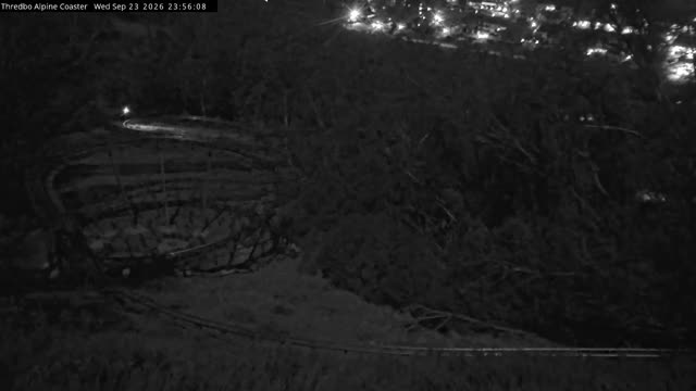 Thredbo Alpine Coaster Live snow cam captured at 23 September 2026 at 11:56 pm AEST