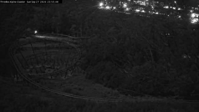 Thredbo Alpine Coaster Live snow cam captured at 27 September 2026 at 11:56 pm AEST