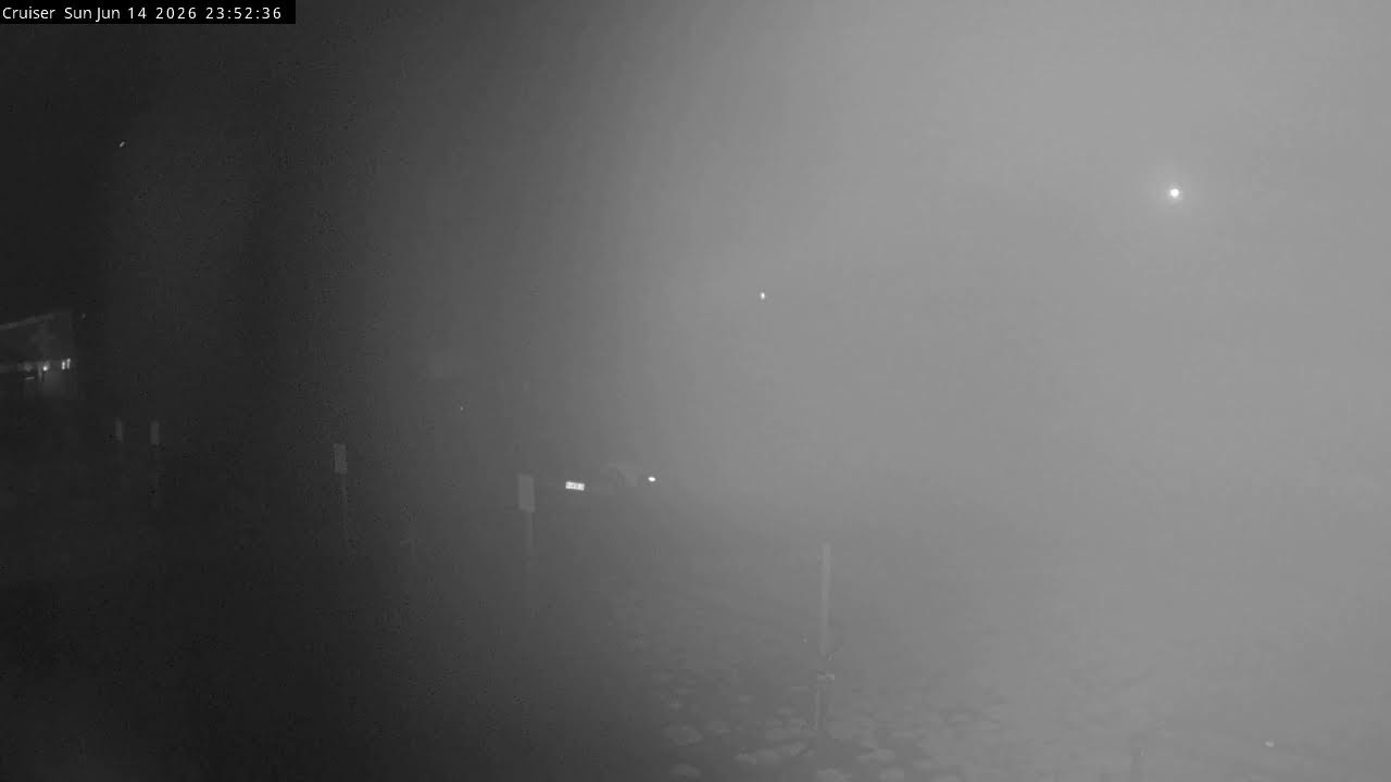 Thredbo Cruiser Area snow cam captured at 14 June 2026 at 11:56 pm AEST
