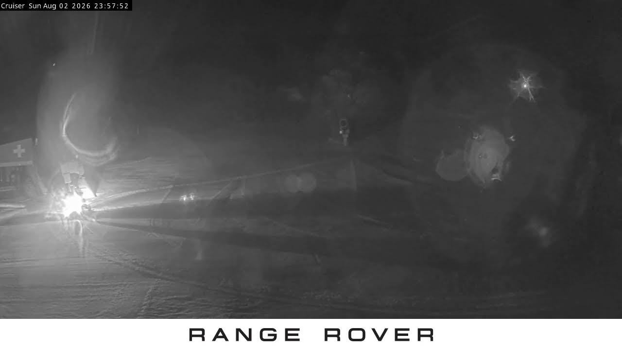 Thredbo Cruiser Area snow cam captured at 2 August 2026 at 11:58 pm AEST