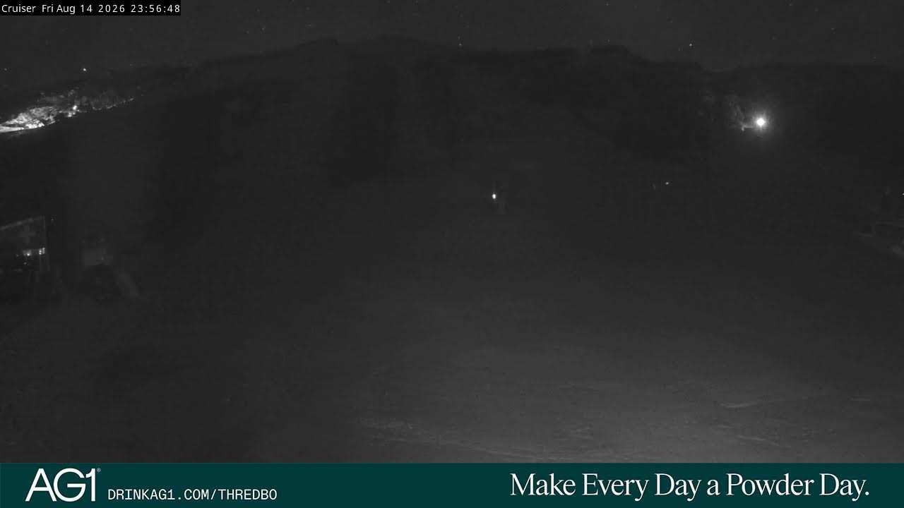 Thredbo Cruiser Area snow cam captured at 14 August 2026 at 11:58 pm AEST