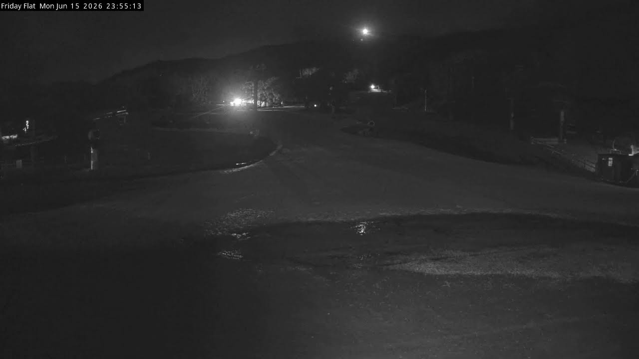 Thredbo Friday Flat Live snow cam captured at 15 June 2026 at 11:55 pm AEST