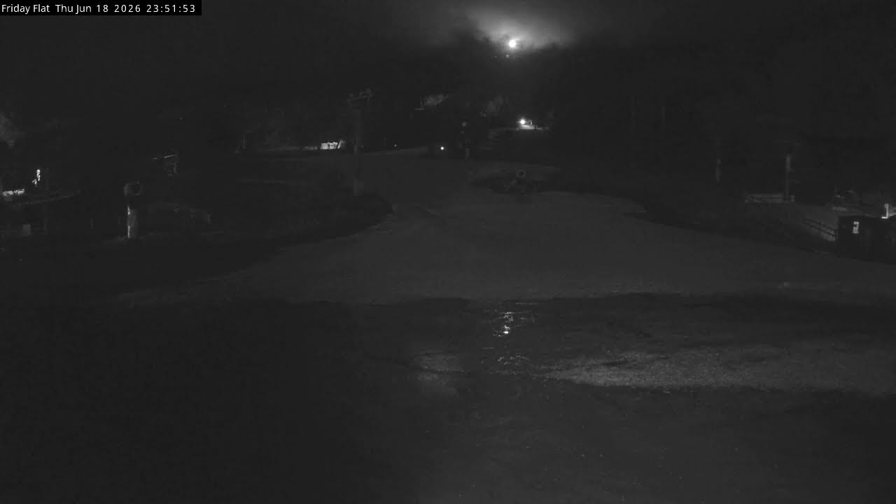 Thredbo Friday Flat Live snow cam captured at 18 June 2026 at 11:55 pm AEST