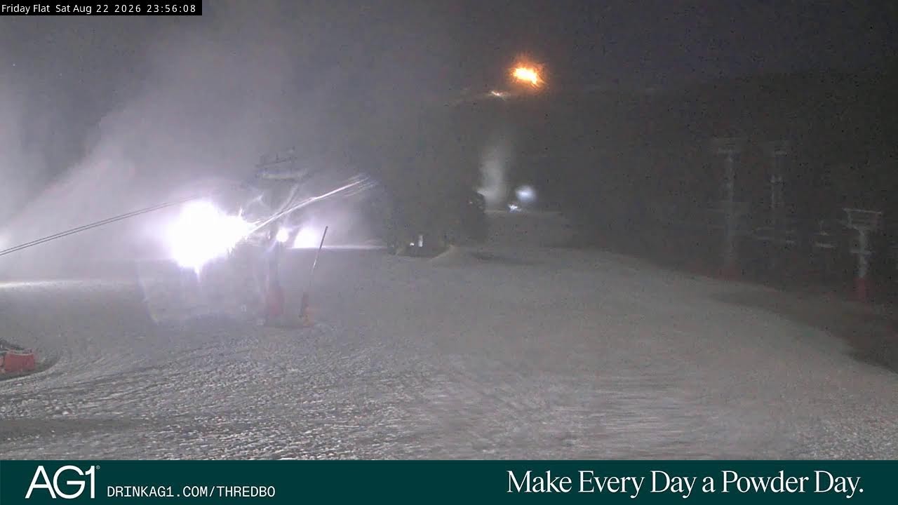 Thredbo Friday Flat Live snow cam captured at 22 August 2026 at 11:57 pm AEST