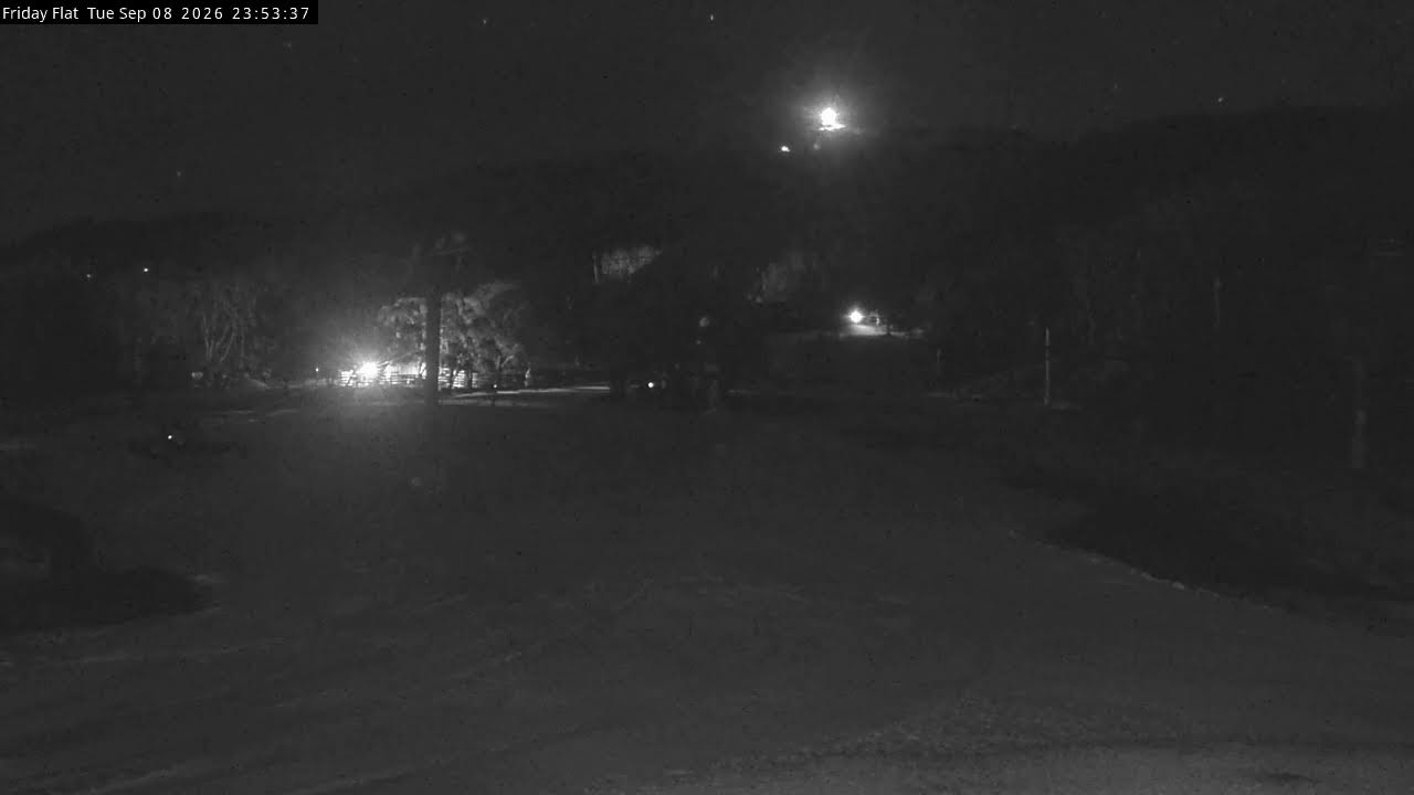 Thredbo Friday Flat Live snow cam captured at 8 September 2026 at 11:54 pm AEST