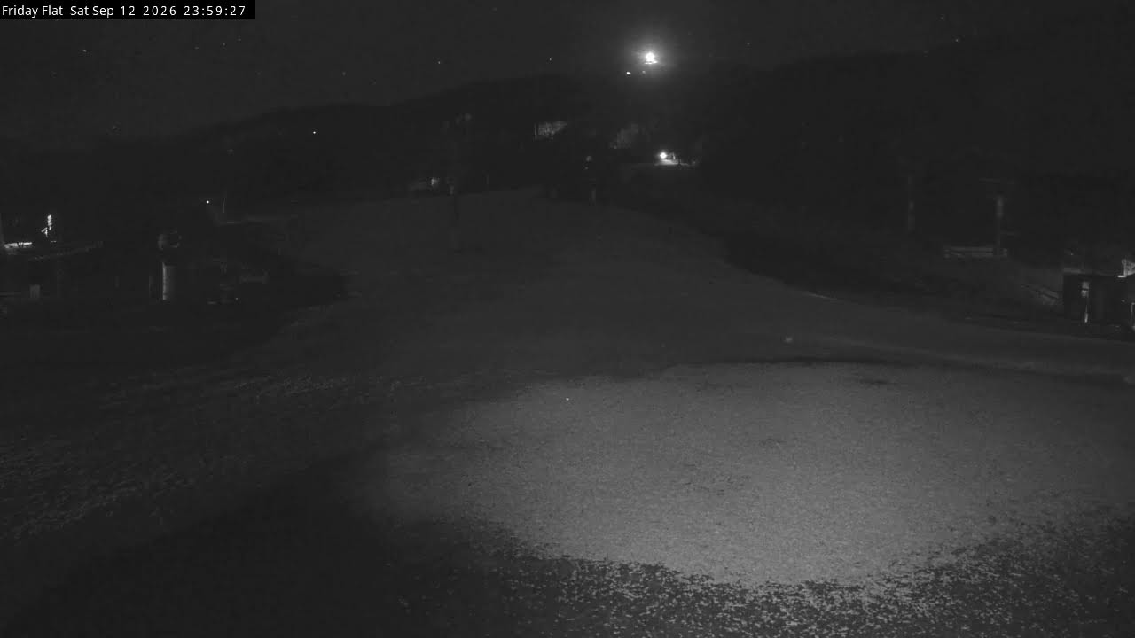 Thredbo Friday Flat Live snow cam captured at 12 September 2026 at 11:59 pm AEST