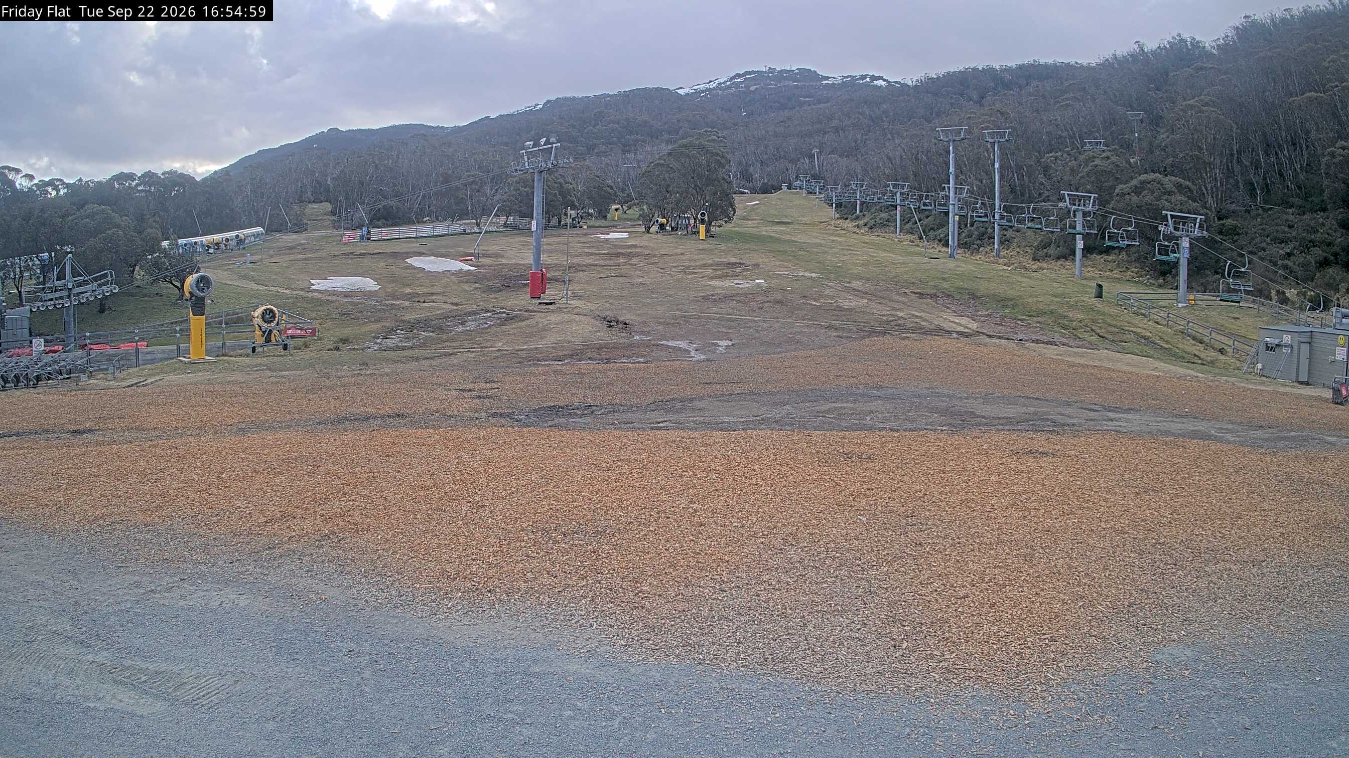 Thredbo Friday Flat snow cam captured at 22 September 2026 at 5:00 pm AEST