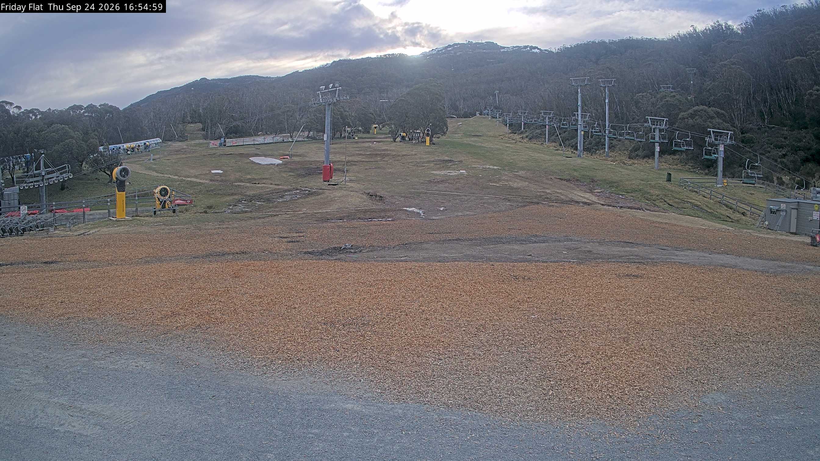 Thredbo Friday Flat snow cam captured at 24 September 2026 at 4:56 pm AEST