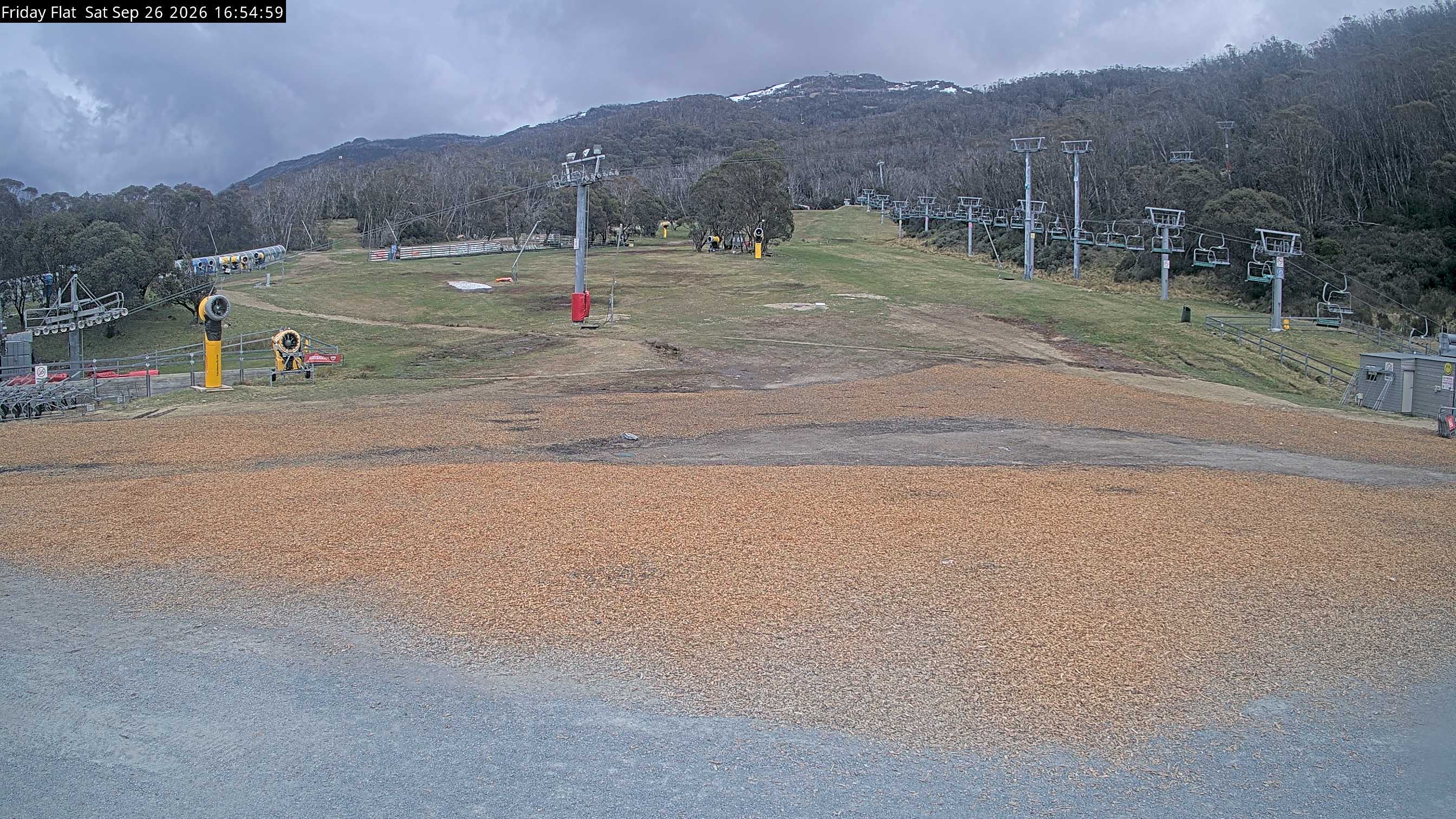 Thredbo Friday Flat snow cam captured at 26 September 2026 at 4:58 pm AEST
