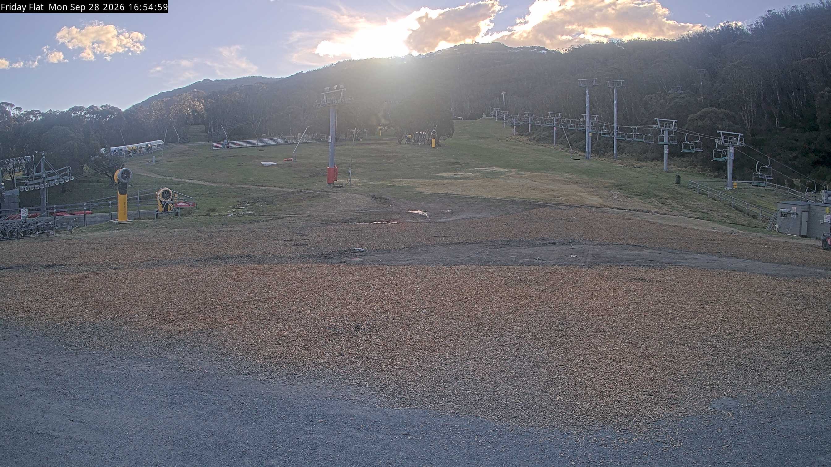 Thredbo Friday Flat snow cam captured at 28 September 2026 at 4:56 pm AEST