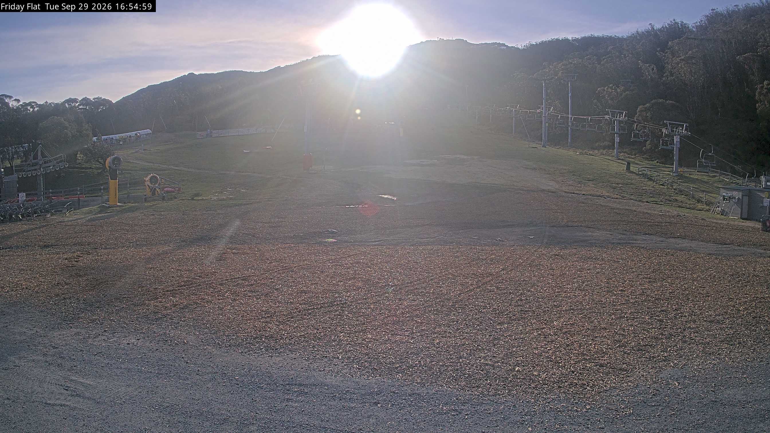 Thredbo Friday Flat snow cam captured at 29 September 2026 at 4:58 pm AEST
