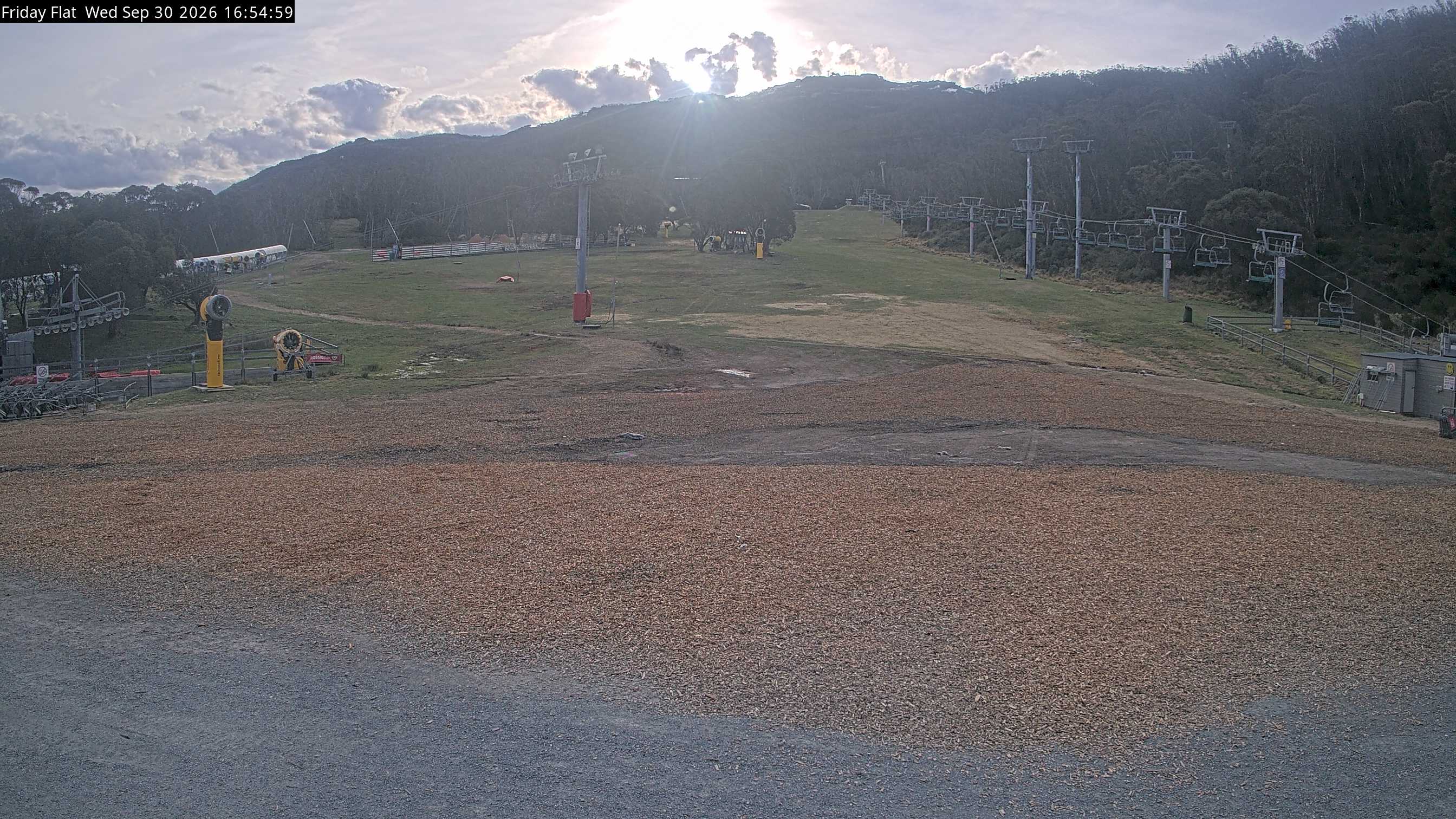Thredbo Friday Flat snow cam captured at 30 September 2026 at 4:57 pm AEST