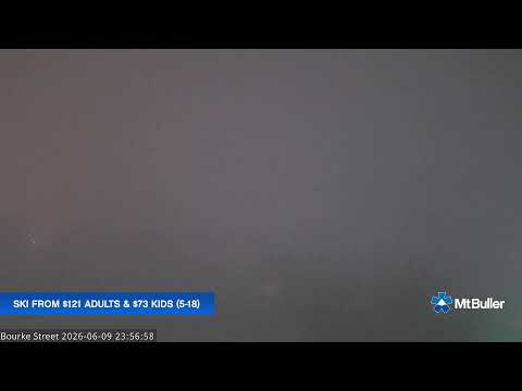 Mt Buller Bourke Street Live snow cam captured at 9 June 2026 at 11:58 pm AEST