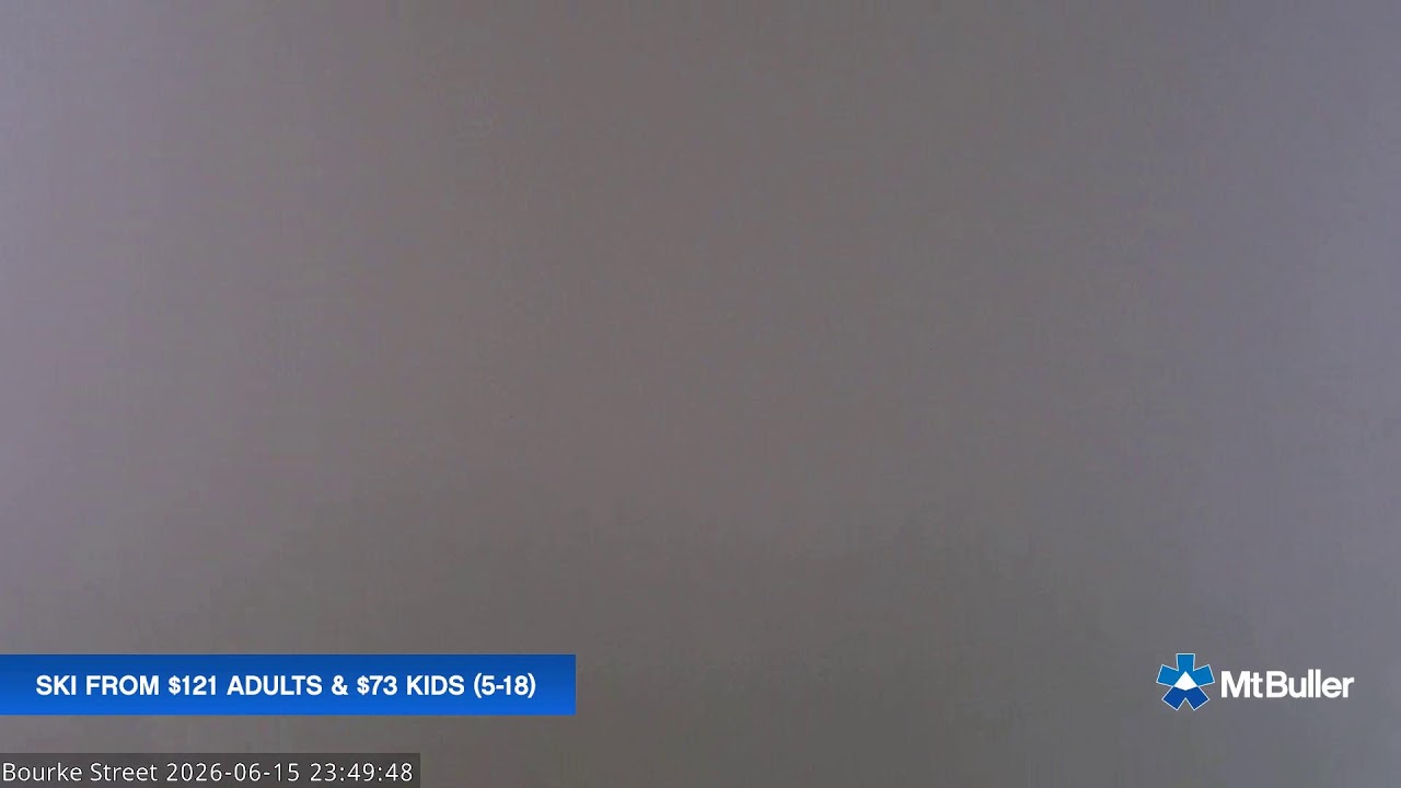 Mt Buller Bourke Street Live snow cam captured at 15 June 2026 at 11:54 pm AEST