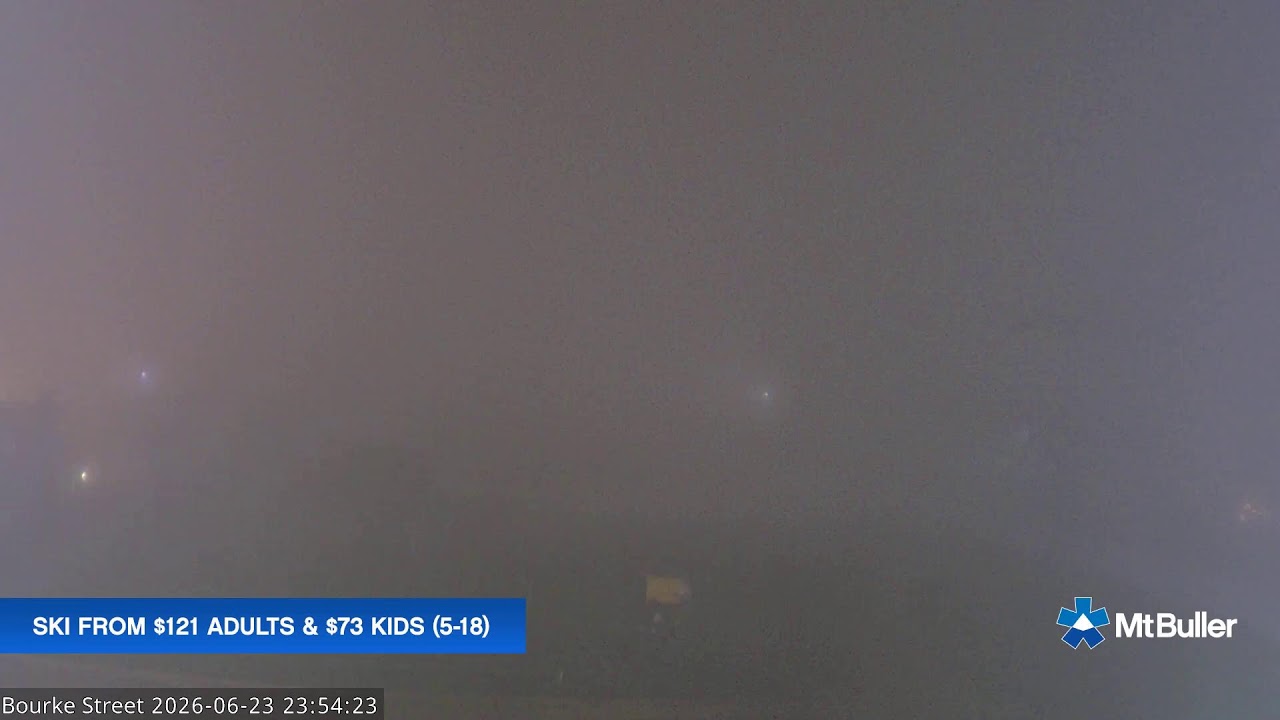 Mt Buller Bourke Street Live snow cam captured at 23 June 2026 at 11:58 pm AEST