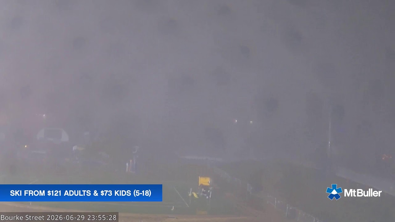 Mt Buller Bourke Street Live snow cam captured at 29 June 2026 at 11:59 pm AEST