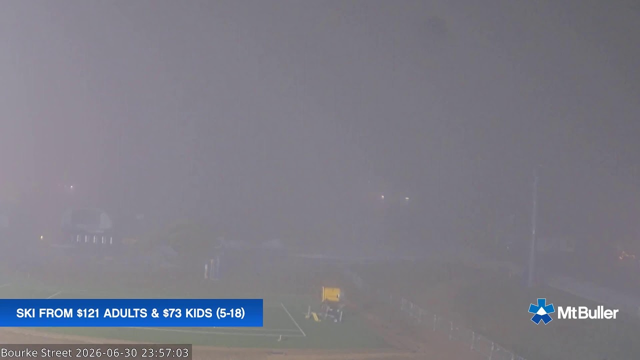 Mt Buller Bourke Street Live snow cam captured at 30 June 2026 at 11:59 pm AEST
