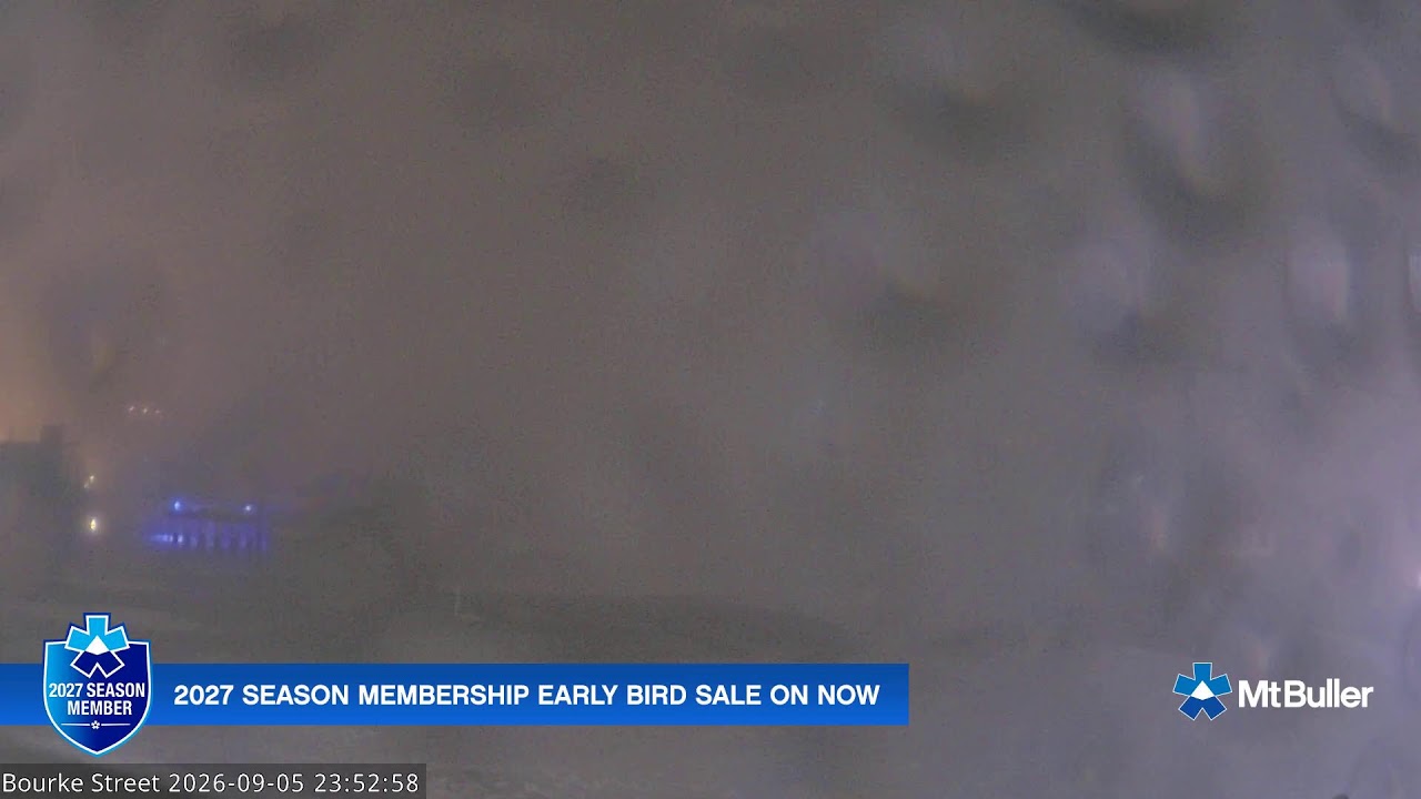 Mt Buller Bourke Street Live snow cam captured at 5 September 2026 at 11:54 pm AEST