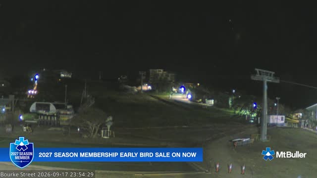 Mt Buller Bourke Street Live snow cam captured at 17 September 2026 at 11:54 pm AEST