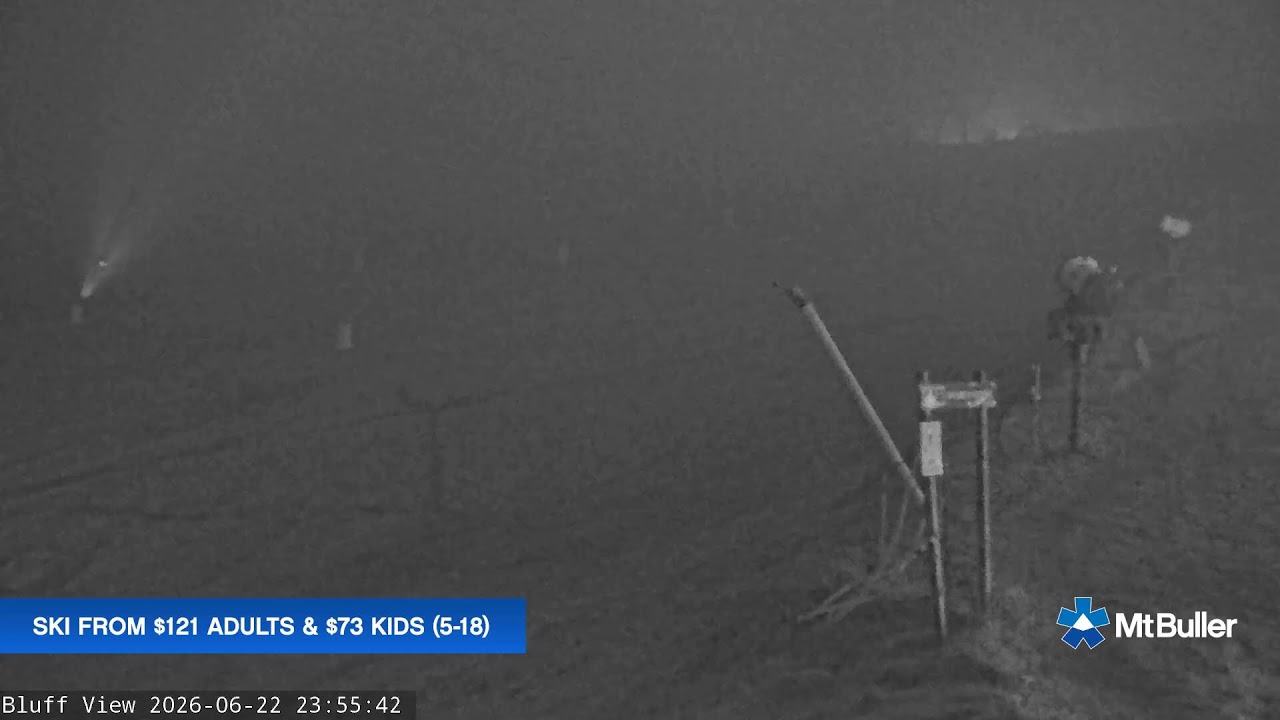 Mt Buller Skyline Live snow cam captured at 22 June 2026 at 11:58 pm AEST