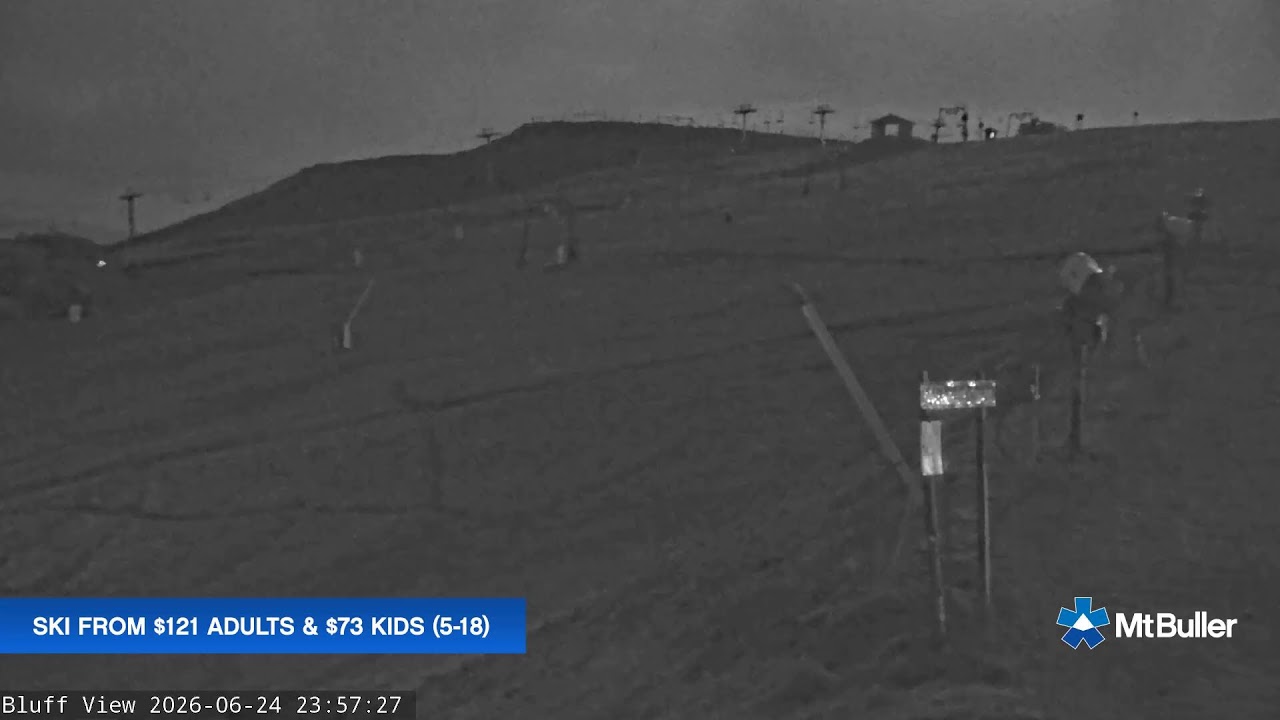 Mt Buller Skyline Live snow cam captured at 24 June 2026 at 11:58 pm AEST