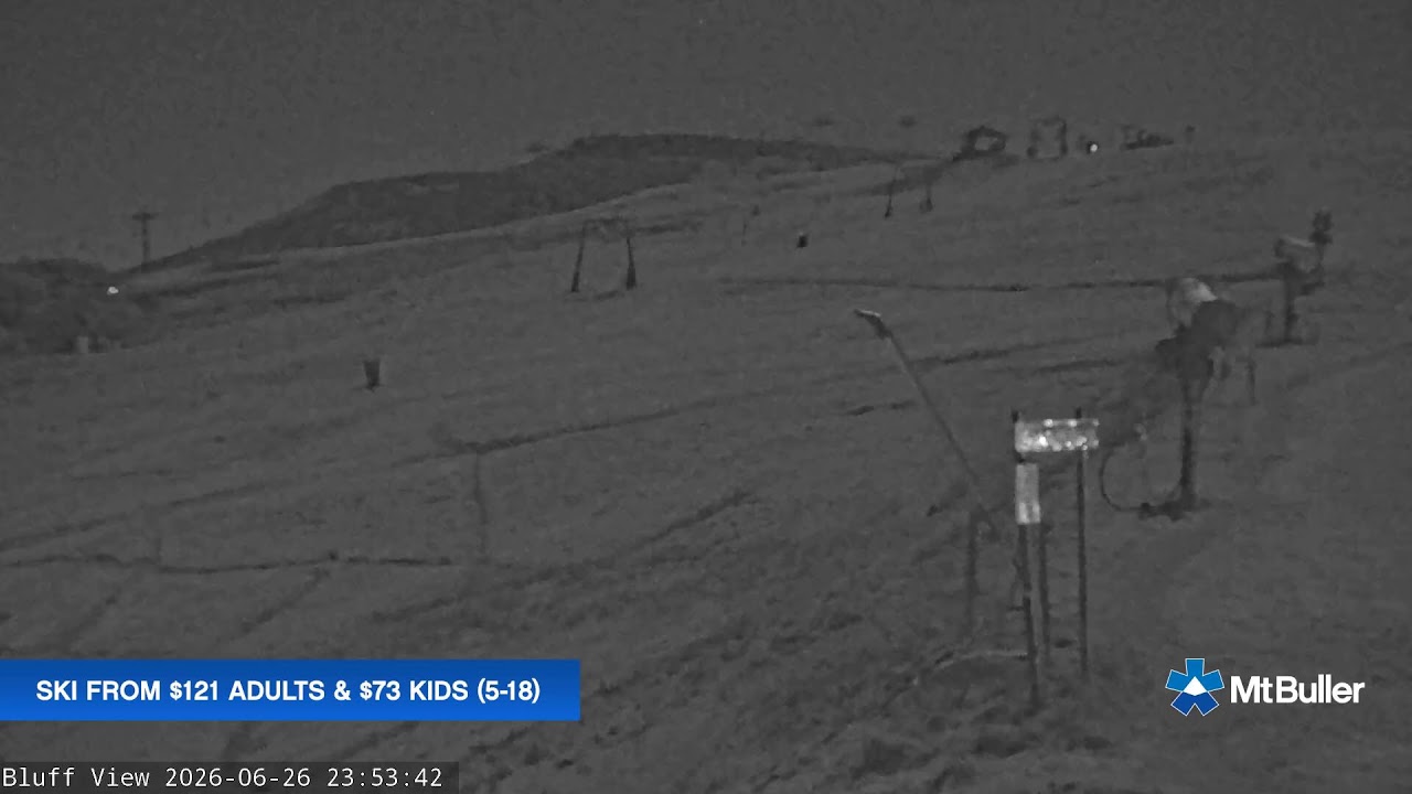 Mt Buller Skyline Live snow cam captured at 26 June 2026 at 11:58 pm AEST