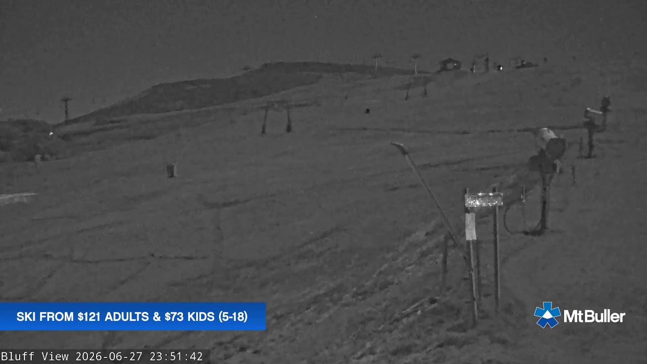 Mt Buller Skyline Live snow cam captured at 27 June 2026 at 11:55 pm AEST