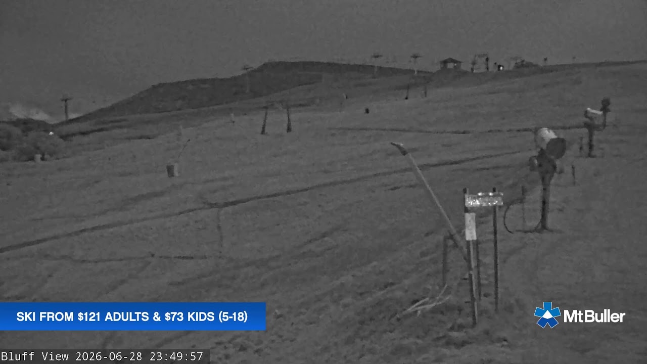 Mt Buller Skyline Live snow cam captured at 28 June 2026 at 11:55 pm AEST