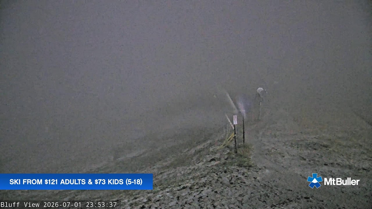 Mt Buller Skyline Live snow cam captured at 1 July 2026 at 11:58 pm AEST