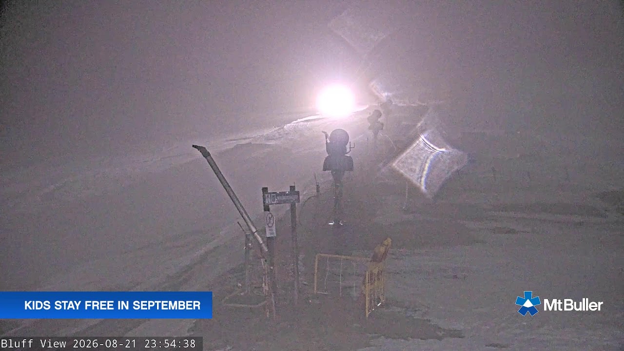 Mt Buller Skyline Live snow cam captured at 21 August 2026 at 11:55 pm AEST