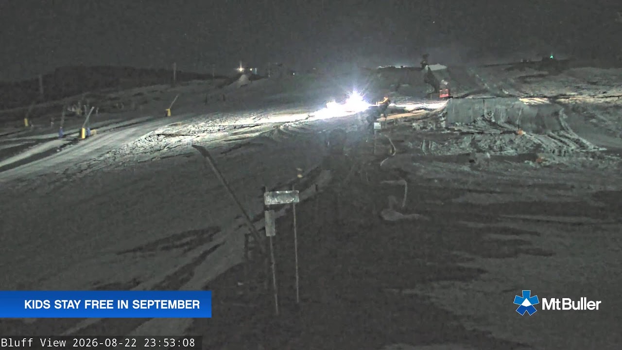 Mt Buller Skyline Live snow cam captured at 22 August 2026 at 11:55 pm AEST