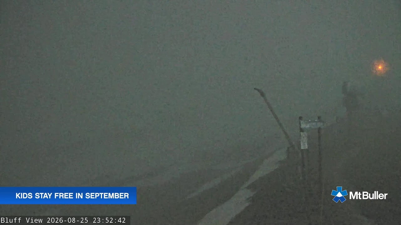 Mt Buller Skyline Live snow cam captured at 25 August 2026 at 11:55 pm AEST