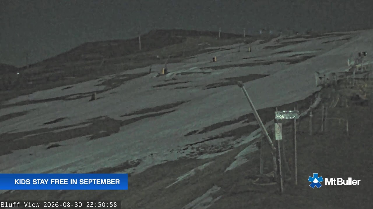 Mt Buller Skyline Live snow cam captured at 30 August 2026 at 11:55 pm AEST
