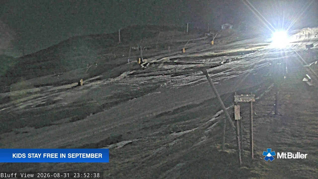 Mt Buller Skyline Live snow cam captured at 31 August 2026 at 11:55 pm AEST