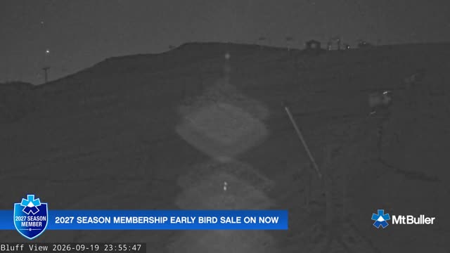 Mt Buller Skyline Live snow cam captured at 19 September 2026 at 11:56 pm AEST