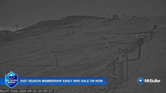 Mt Buller Skyline Live snow cam captured at 23 September 2026 at 11:59 pm AEST