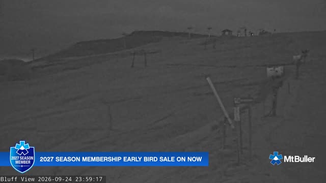 Mt Buller Skyline Live snow cam captured at 24 September 2026 at 11:59 pm AEST