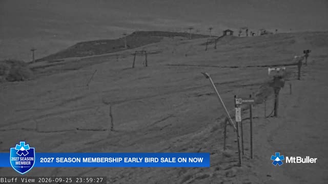 Mt Buller Skyline Live snow cam captured at 25 September 2026 at 11:59 pm AEST
