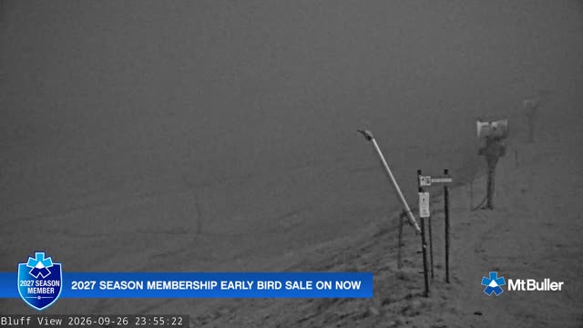 Mt Buller Skyline Live snow cam captured at 26 September 2026 at 11:55 pm AEST